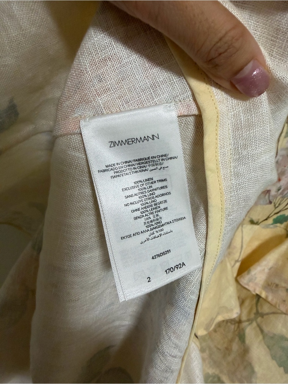 Zimmermann Illuminate Peplum Linen Midi Dress Lemon Hydrangea - AU2/US8 - NWOT - Picture 14 of 16